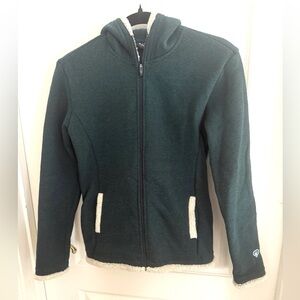 KUHL Full Zip Hoodie Thick Fleece Girl XL 14 Teal Jacket Hiking Outdoor Trail